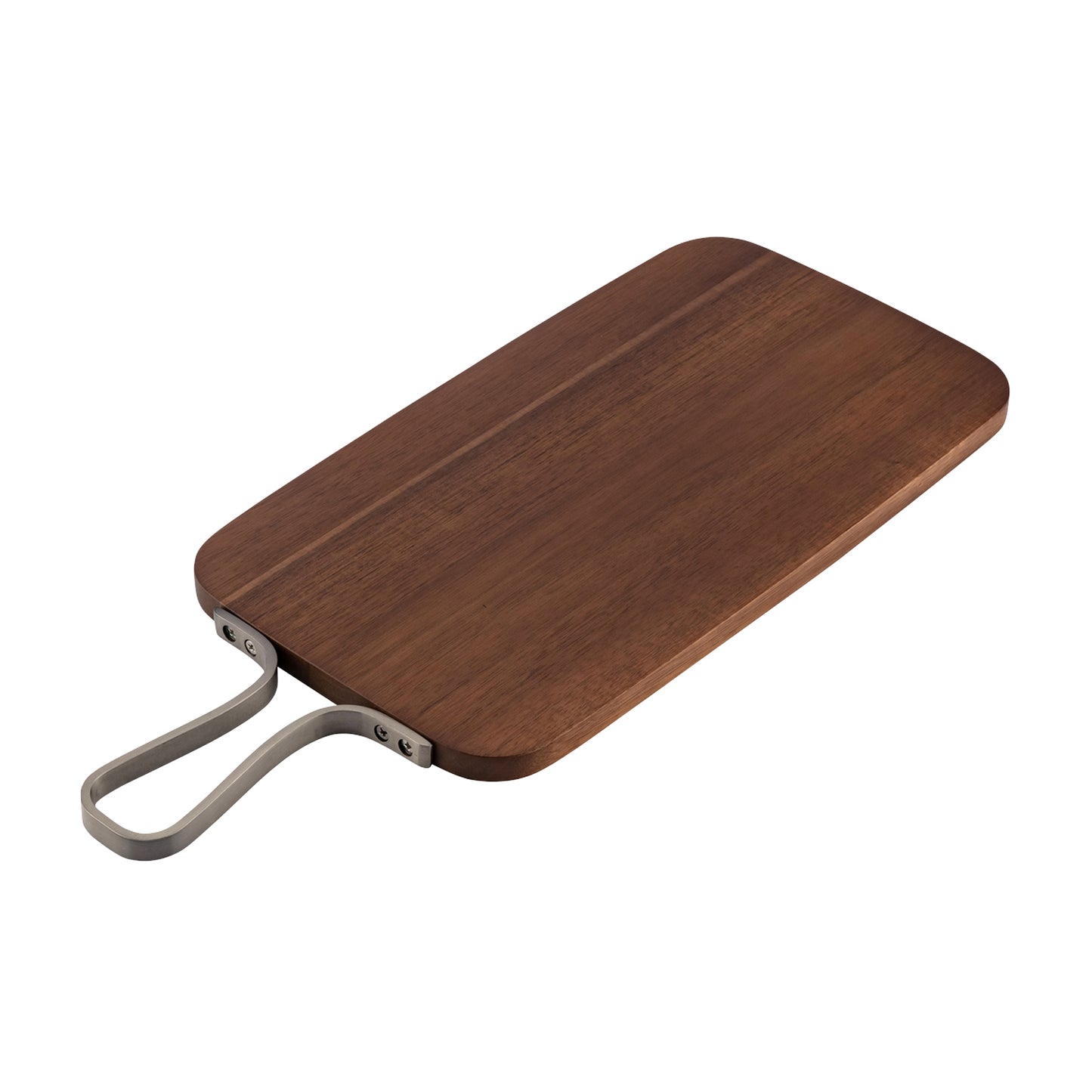 Plateau en bois d'Acacia avec poignée en acier inox